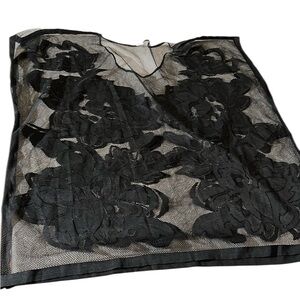black semi sheer extra large cover-up V-neck cover up  fits size 16-18